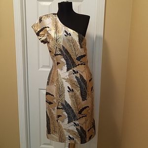 Josie Natori One Shoulder Cocktail Dress, size 6